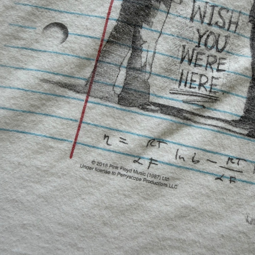 Liquid Blue Pink Floyd Sketch T-Shirt White XL Rock Band Notebook Tee - Picture 6 of 12